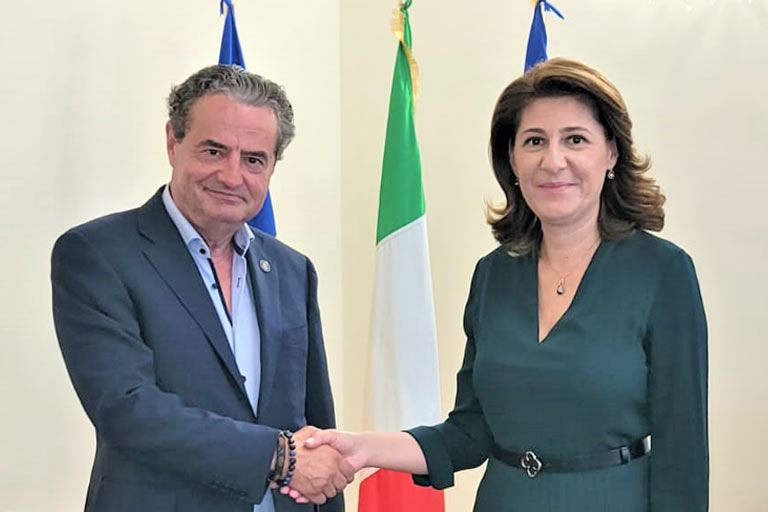 Meeting the new Romanian envoy in Rome